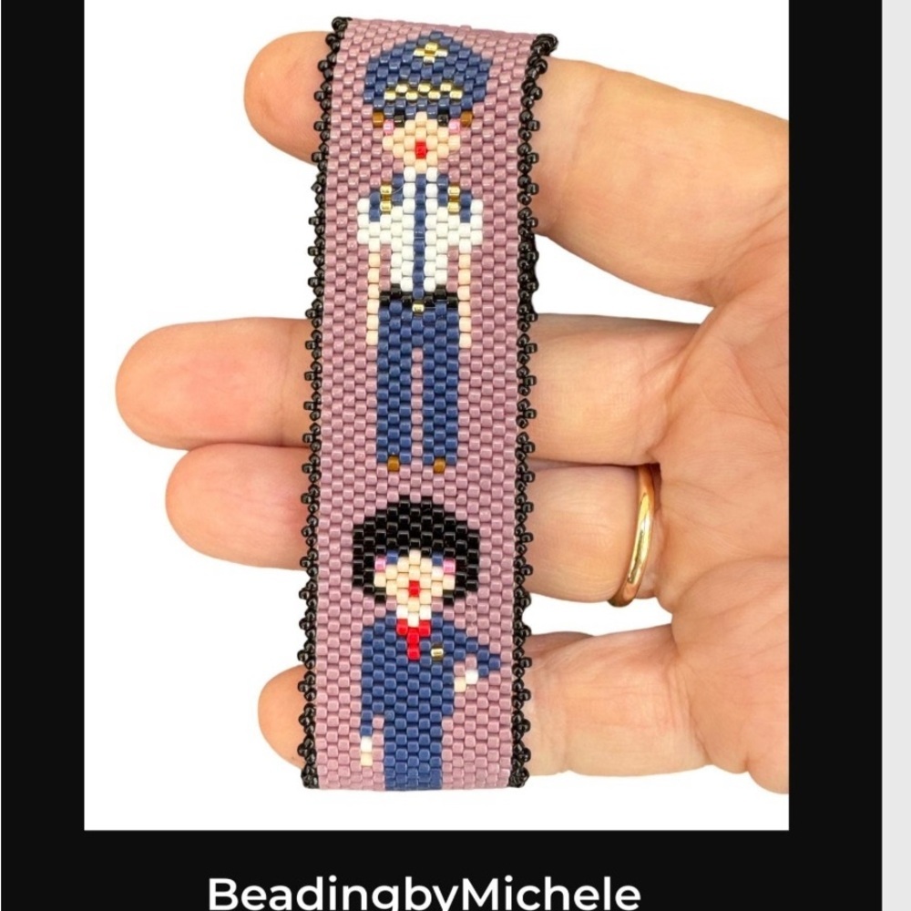 Handcrafted beaded bracelet, flight attendant, female pilot, vintage stewardess - Picture 2 of 8